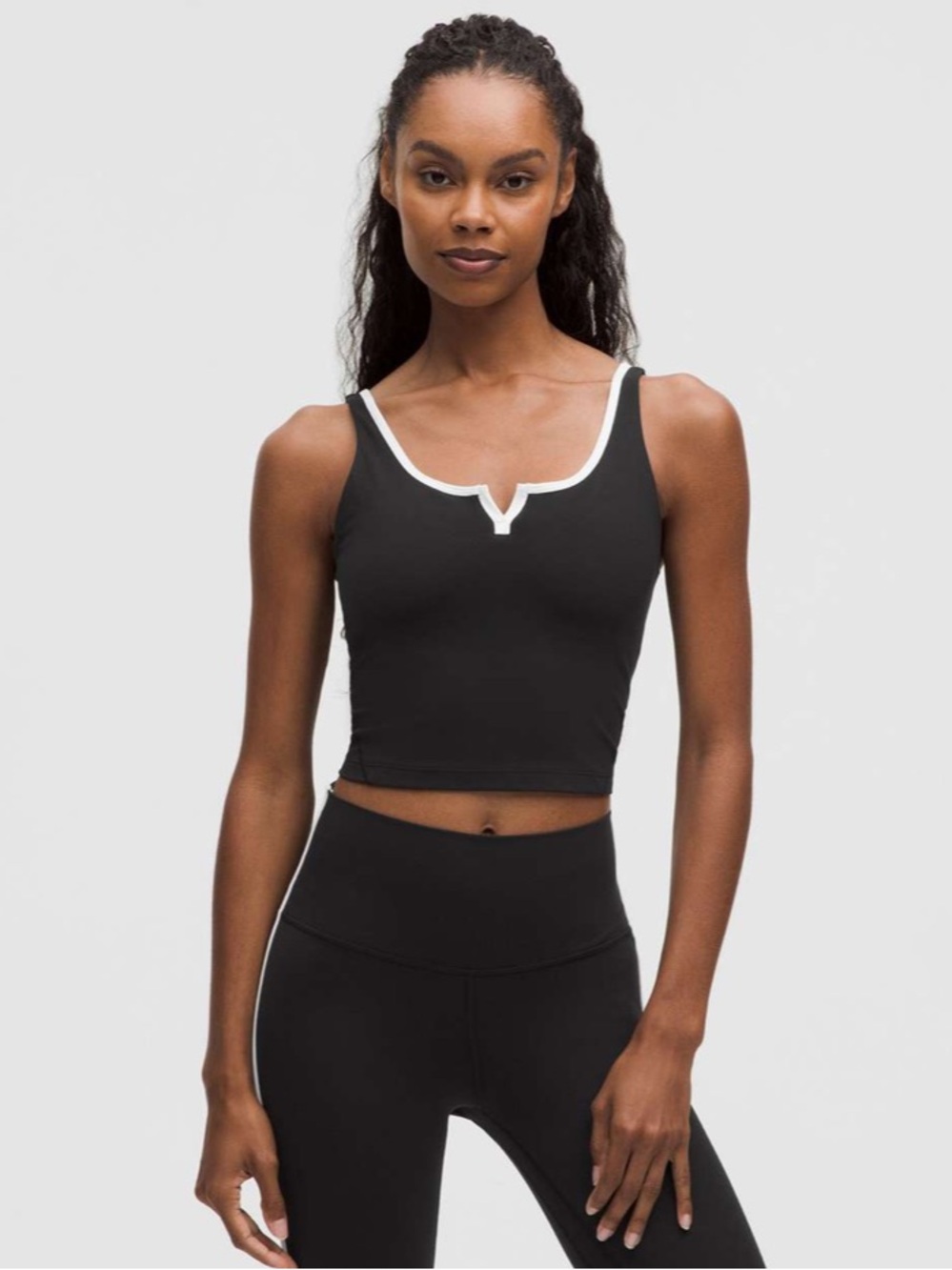 EUC align notched neck tank black/white size 6 lululemon - Picture 10 of 14